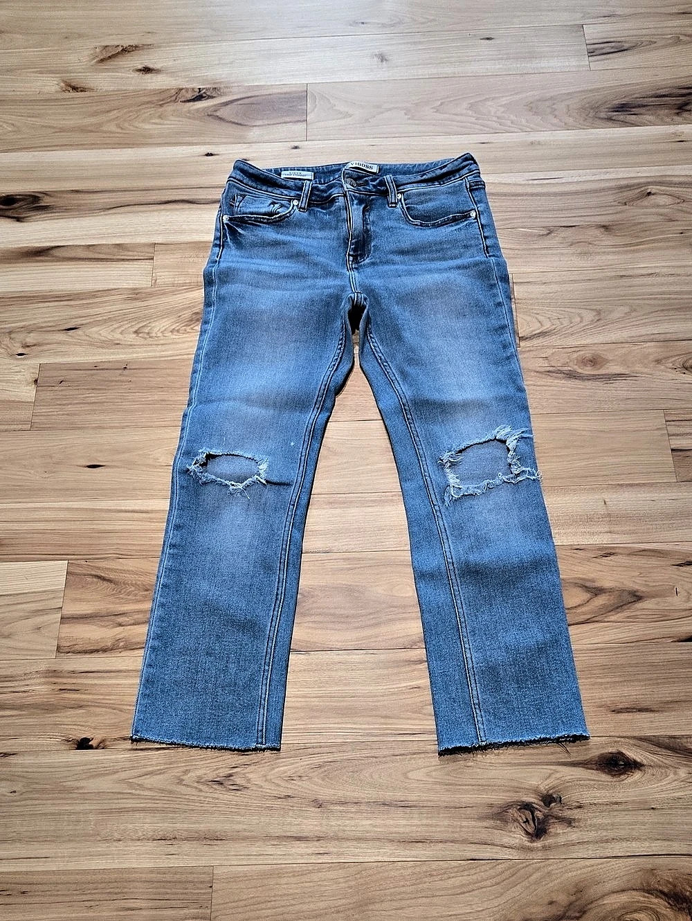 VIGOSS Crop Straight Leg Jeans in Blue Size 26